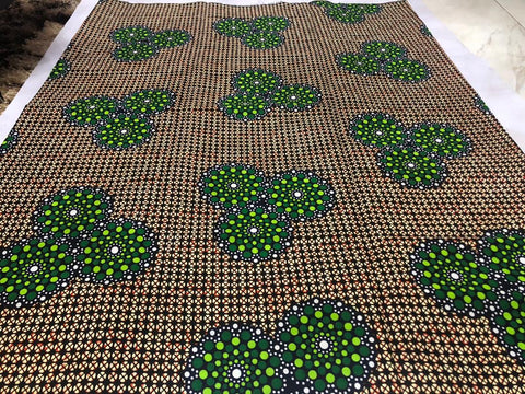 Green, Brown & Blue - HiTarget Cotton Fabric